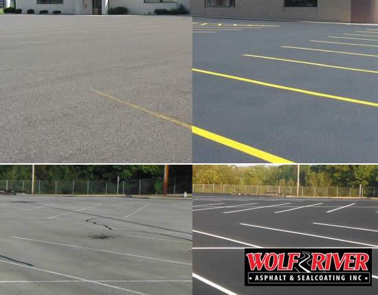 Almond Sealcoating and Crack Filling Parking Lots